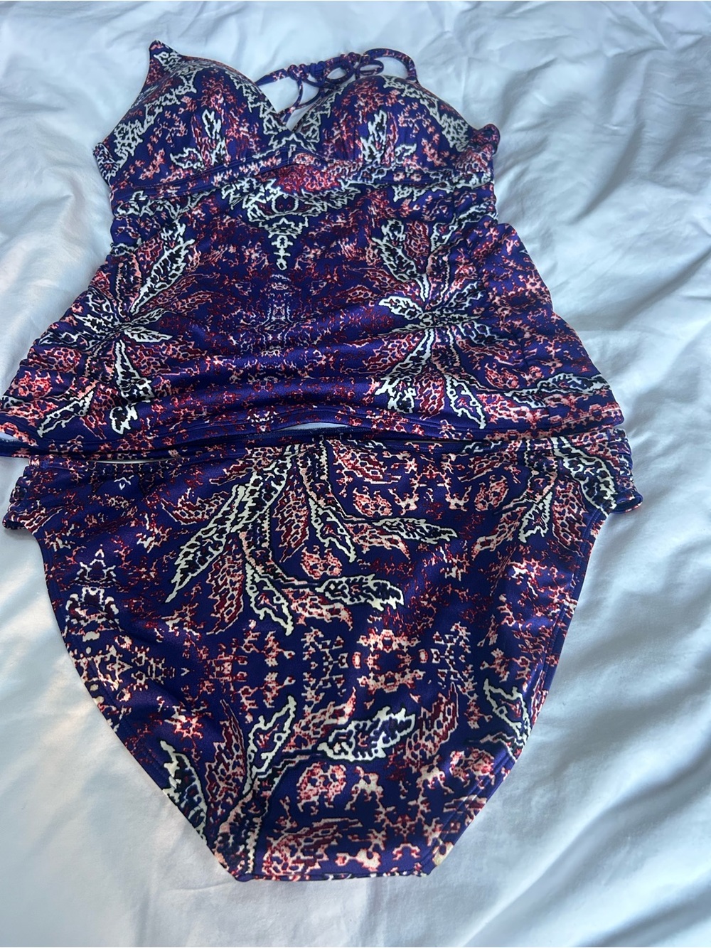 Athleta Purple Floral One-Piece Swimsuit